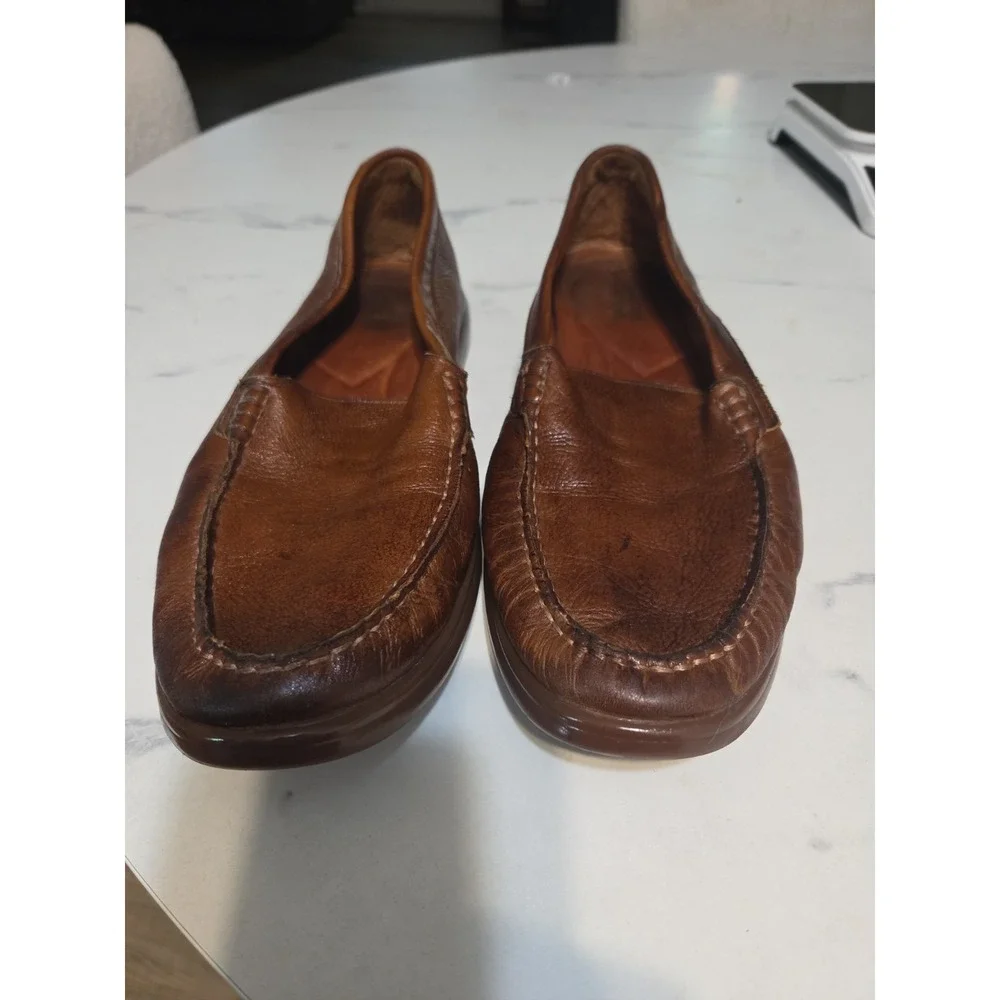 Johnston & Murphy Brannon Loafers 25-9256 Men's 10 M Tan Leather Slip On Shoes